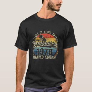 44Th Birthday Gift Retro January 1978 44 Yrs Old 4 T-Shirt