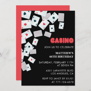 44th birthday invitations Men Poker Casino Vegas