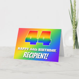 44th Birthday: Multicolored Rainbow Pattern # 44 Card