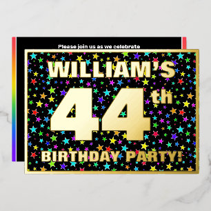 44th Birthday Party — Fun, Colourful Stars Pattern