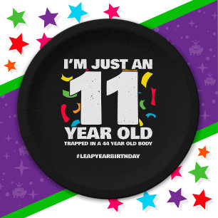 44th Birthday Party Trapped Leap Year Day Feb 29th Paper Plate