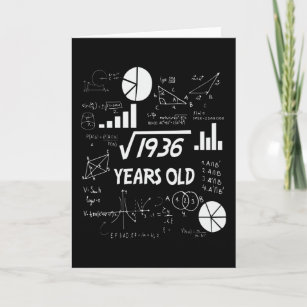 44th Birthday Square Root Math 44 Years Old Bday Card