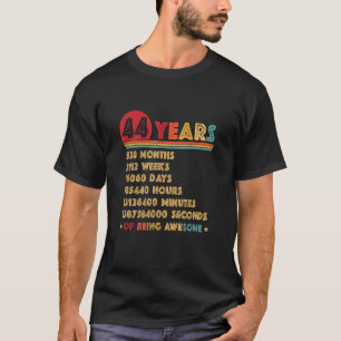 44th Birthday Vintage 44 Years Of Being Awesome Bo T-Shirt