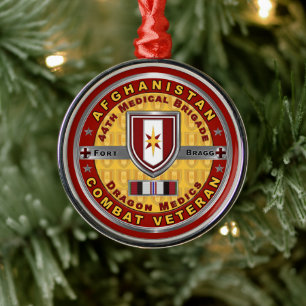 44th Medical Brigade Afghanistan Veteran Metal Ornament