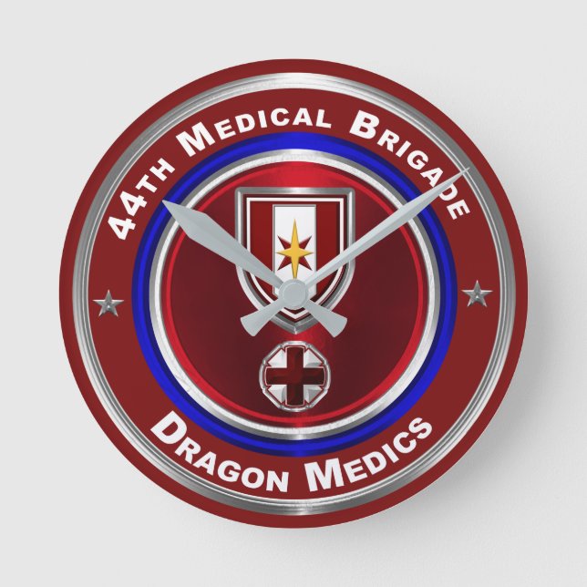 44th Medical Brigade Dragon Medics Round Clock (Front)