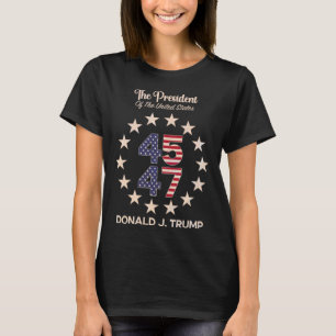 45 47 Donald Trump 2024 American Flag (on Byck) T-Shirt