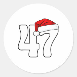 45 47 Donald Trump 2024 American Flag Santa Hat Ch Classic Round Sticker