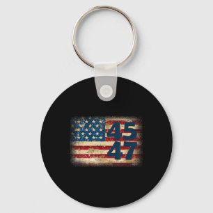 45 47 Donald Trump 2025 American Flag  Key Ring
