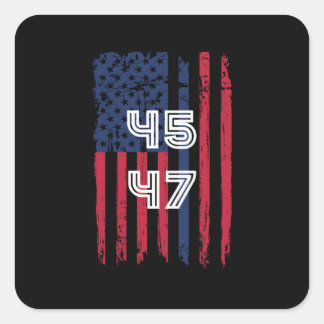 45 47 is back, ill be back funny trump square sticker