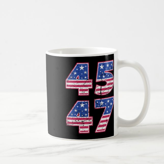45 47 Patriotic President Trump Twice In A Lifetim Coffee Mug (Right)