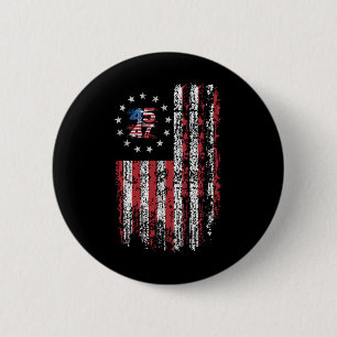 45 47 President 47 American Flag President Donald 6 Cm Round Badge