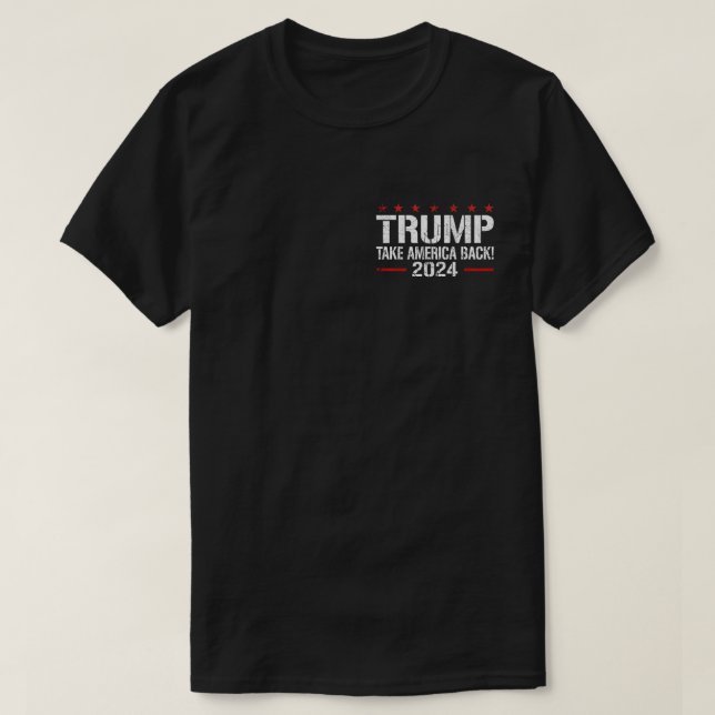 45 47 Trump 2024 American Flag Funny trump support T-Shirt (Design Front)