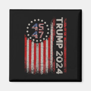 45 47 Trump 2024 American Flag  Magnet