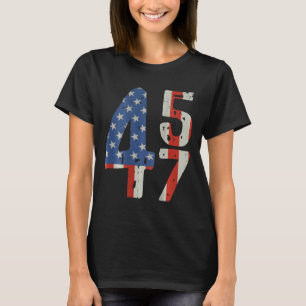 45 47 Trump 2024 American Flag (on Back)  T-Shirt