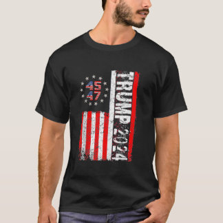 45 47 Trump 2024 American Flag T Shirt