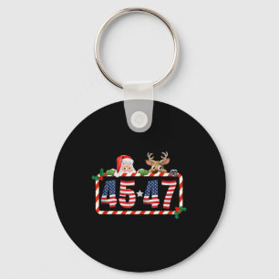 45 47 Trump 2024 Christmas 45 And 47 Santa Claus  Key Ring