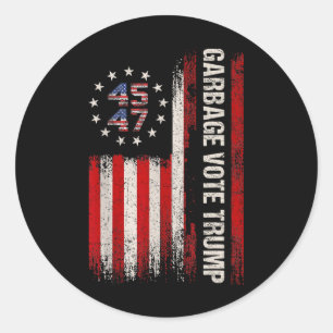 45 47 Trump 2024 Election American Flag Garge Vote Classic Round Sticker