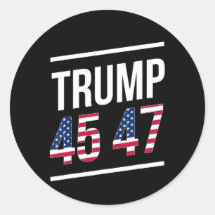 45 47 Trump 2024 President Vintage Usa Flag Classic Round Sticker