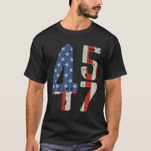 45 47 Trump 2025 American Flag (on Back) T-Shirt