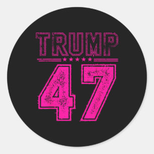 45 47 Trump Mens Vintage American Flag Trump 2024 Classic Round Sticker