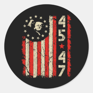 45 47 Trump President Inauguration Usa Retro Trump Classic Round Sticker