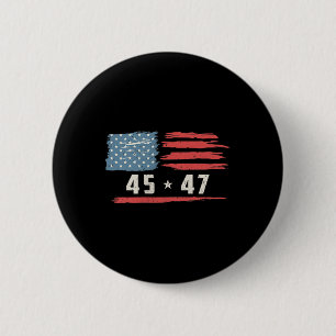 45 47 Trump President Vintage American Flag 2025 P 6 Cm Round Badge