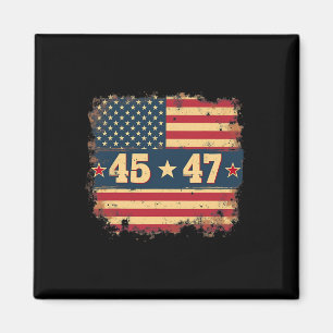 45 47 Trump President Vintage American Flag Magnet