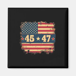 45 47 Trump President Vintage American Flag  Magnet