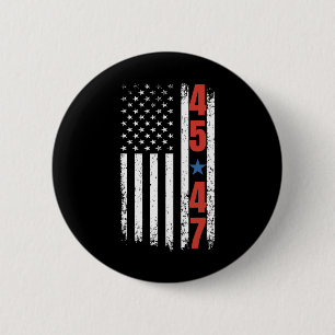 45 47 Trump President Vintage American Flag Trump 6 Cm Round Badge