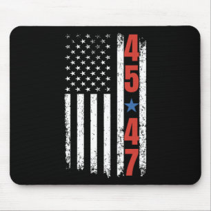 45 47 Trump President Vintage American Flag Trump Mouse Pad