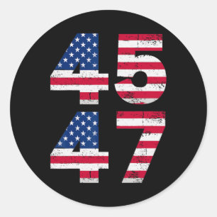 45 47 Trump President Vintage Usa American Flag Me Classic Round Sticker
