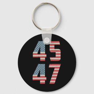 45 47 Trump Vintage Retro Usa Flag 2024 President Key Ring