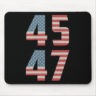 45 47 Trump Vintage Retro Usa Flag 2024 President Mouse Pad