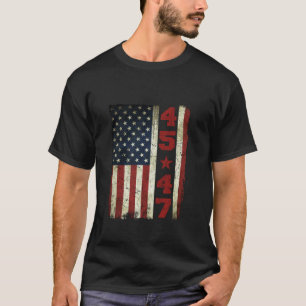 45 47 Trump Vintage USA Flag 2024 President Electi T-Shirt
