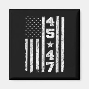 45 47 Trump Vintage Usa Flag 2025 President Electi Magnet