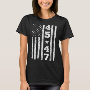 45 47 Trump Vintage Usa Flag 2025 President Electi T-Shirt