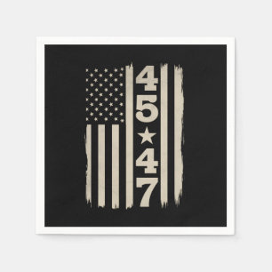 45 47 Trump Vintage USA Flag 47th President Napkin