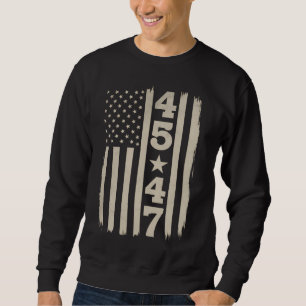 45 47 Trump Vintage USA Flag 47th President Sweatshirt