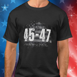 45-47 US President Patriotic American Flag T-Shirt