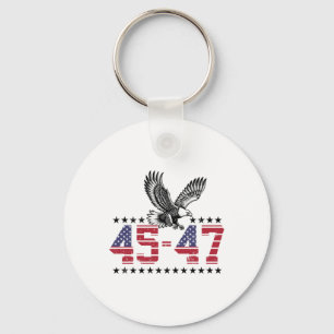 45 - 47 Usa Flag Trump President Inauguration Day  Key Ring