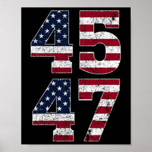 45 47 We The People Stand With American Flag Poster