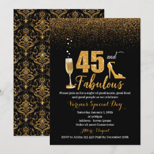 45 and Fabulous Birthday Invitation for Women