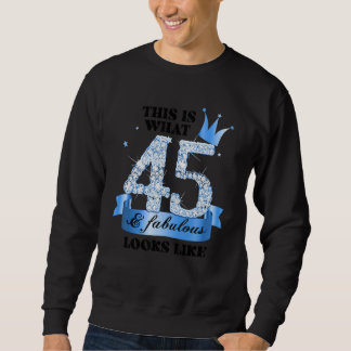 45 & Fabulous I Blue White Party Group Candid Phot Sweatshirt