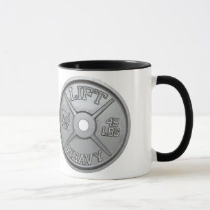 45 LBS Barbell Plate - LIFT HEAVY Mug