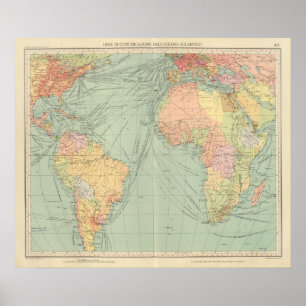45 lines of communication, Atlantic Ocean Poster