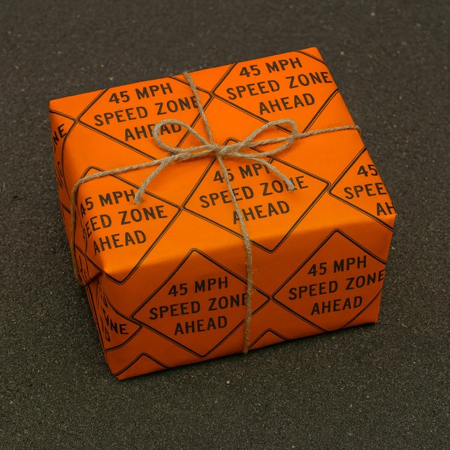 45 MPH Speed Zone Ahead Custom Traffic Sign Wrapping Paper (Creator Uploaded)