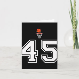 45 Number Basketball Style Vintage White Premium Card
