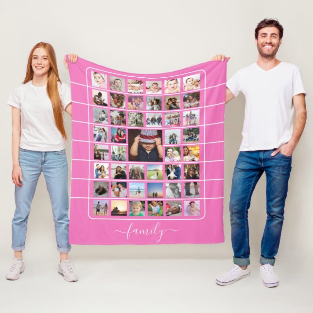 45 Photo Collage  Unique Personalised DIY Custom Fleece Blanket (In Situ)