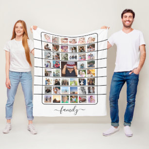45 Photo Collage  Unique Personalised DIY Custom Fleece Blanket
