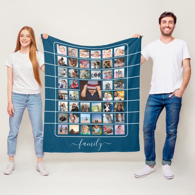 45 Photo Collage  Unique Personalised DIY Custom Fleece Blanket (In Situ)